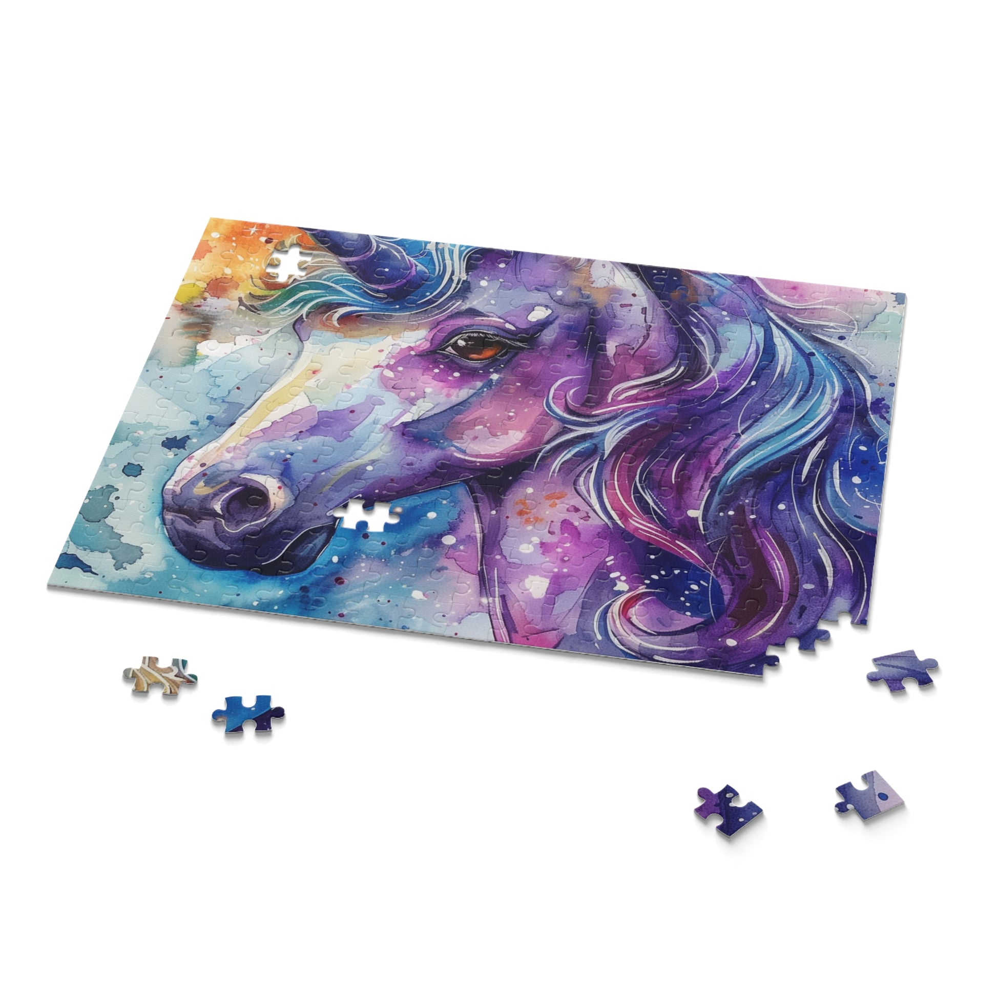 Watercolor Unicorn Jigsaw Puzzle for enchanting and magical fun