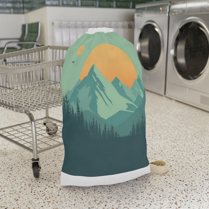 Mountain Dream Laundry Bag - Stylish and functional laundry organizer with minimalist mountain landscape design.