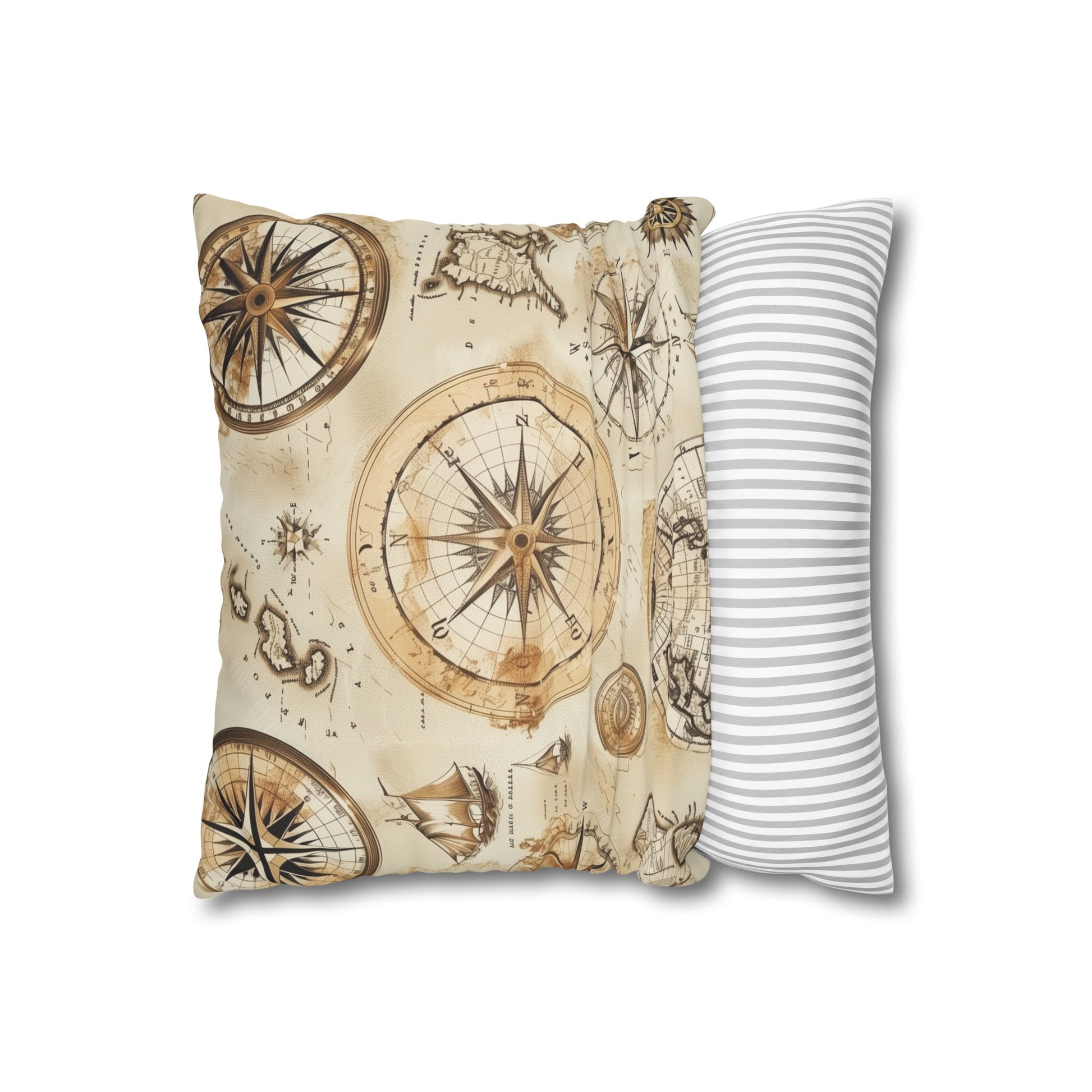 "Vintage Maps Pillowcase - Explore world history with seamless pattern design"