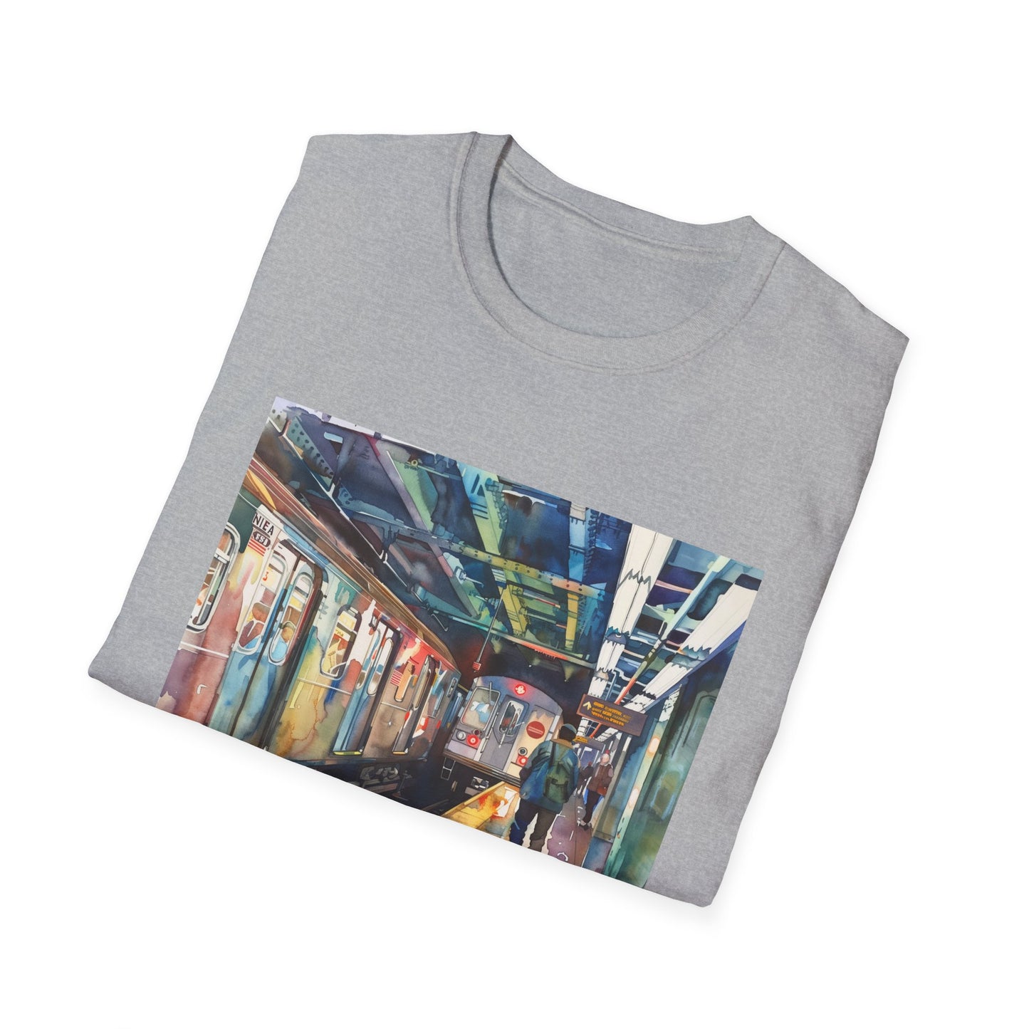 ## Urban Odyssey in Watercolor: The New York Subway T-shirt