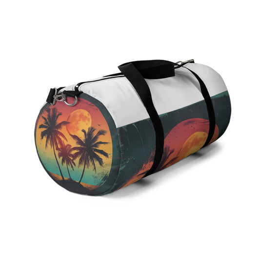 Sunset Palm Tree Duffel | Duffle Bags | Accessories, All Over Print, AOP, Assembled in the USA, Assembled in USA, Bags, Duffle, Made in the USA, Made in USA | Prints with Passion