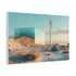 Futuristic Windmill in Glass Desert (Edition II) — Canvas Wall Art — Side Profile & Stretched Corner Detail