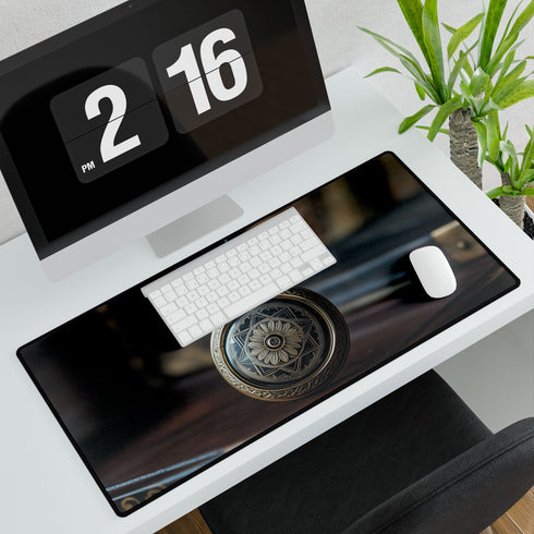 Time Machine Disguised as Locket — XL & XXL Desk Mat — 3mm Non-Slip Natural Rubber Base Detail