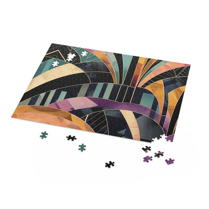 Vibrant Abstract Deco Puzzle with Stunning Patterns and Bold Colors for Art Lovers and Enthusiasts