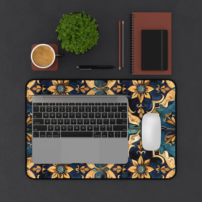 "Artisan Tiles Desk Mat - Elevate workspace with elegant seamless pattern for sophisticated office decor"