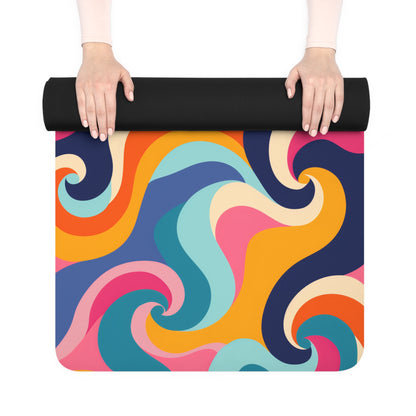 Retro Waves Rubber Yoga Mat