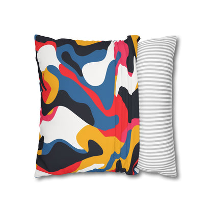 Abstract Bright Pillow Case - Modern Abstract Seamless Pattern Design for Vibrant Bedroom Decor