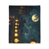 Moonlight Temple with Levitating Torches — Plush Fleece Throw Blanket — Product Detail View 7