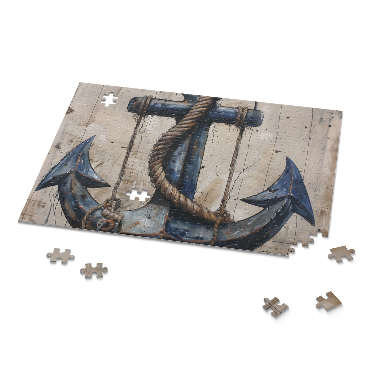 "Anchor and Rope Jigsaw Puzzle - Dive into a seafaring adventure with this challenging nautical themed puzzle perfect for ocean lovers and enthusiasts"