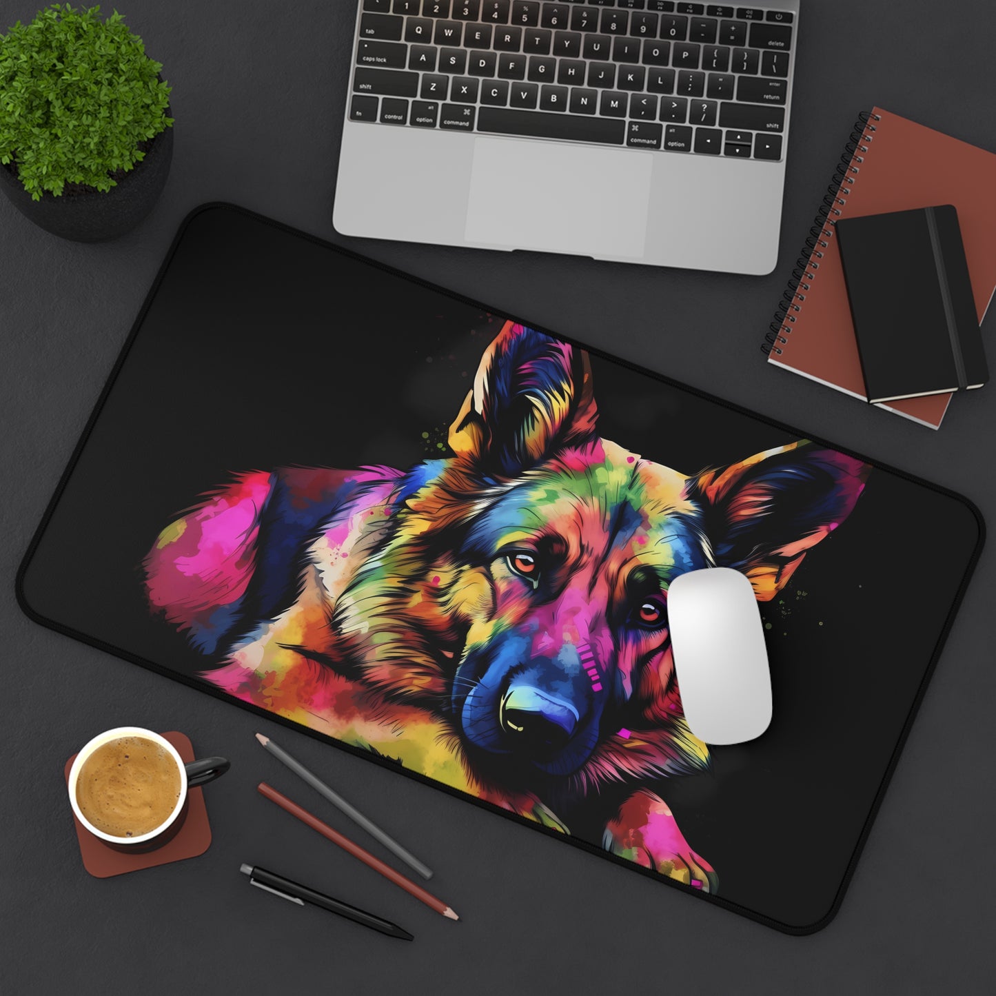 "German Shepherd Desk Mat - Add charm to workspace with high-quality protector"