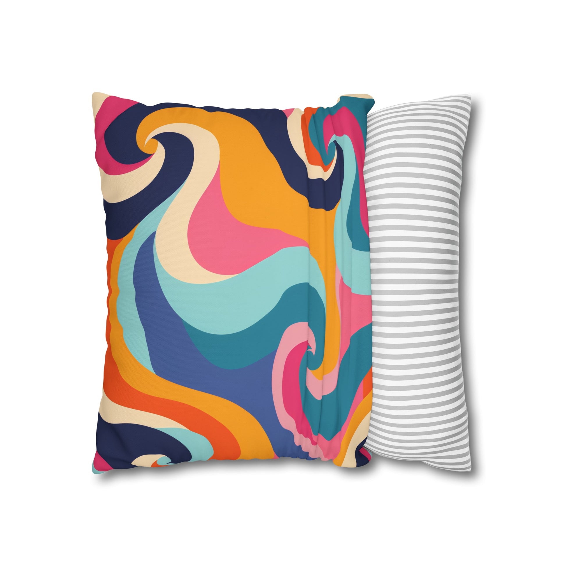 "Add a pop of color with our Retro Waves pillowcase set – vibrant, seamless design in bold colors for a stylish bedroom update."