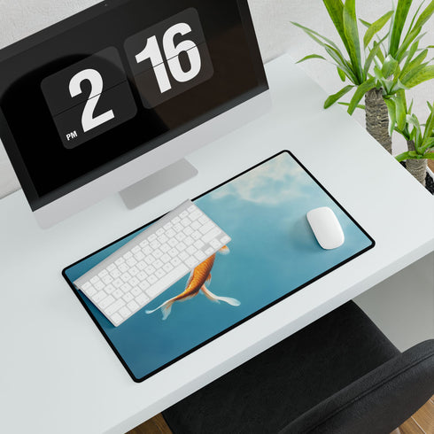 Vibrant Koi Fish Swimming in Sky — XL & XXL Desk Mat — Product Detail View 7