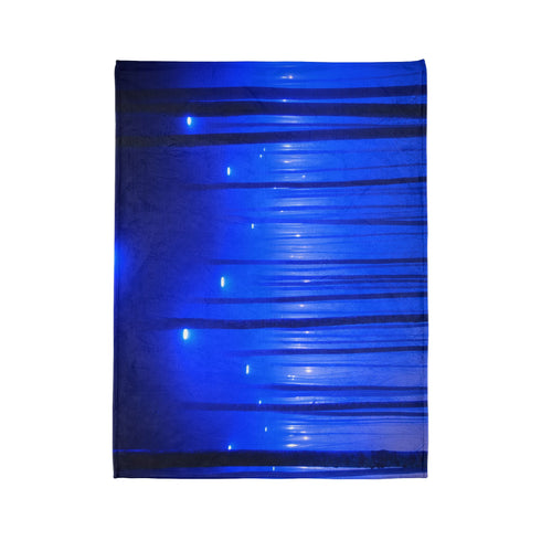 Cyber Forest with Bioluminescent Fog — Plush Fleece Throw Blanket — Product Detail View 10
