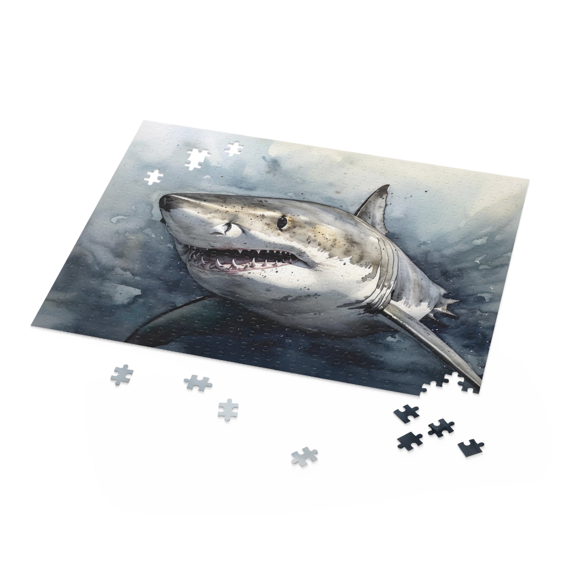 Great White Shark Jigsaw Puzzle - Dive into the thrilling world of sharks with this stunning puzzle.