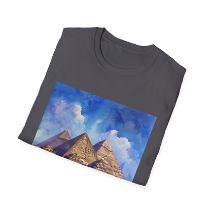 ## Ancient Wonders in Watercolor: The Egyptian Pyramids T-shirt