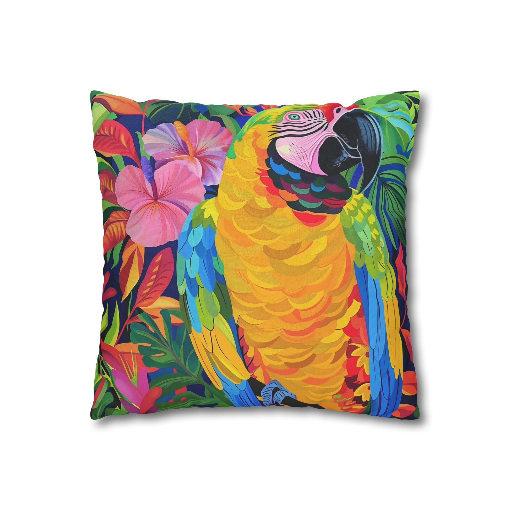 "Vibrant Tropical Parrot Paradise Pillowcase - High-Quality & Stylish Bedding for All Seasons"