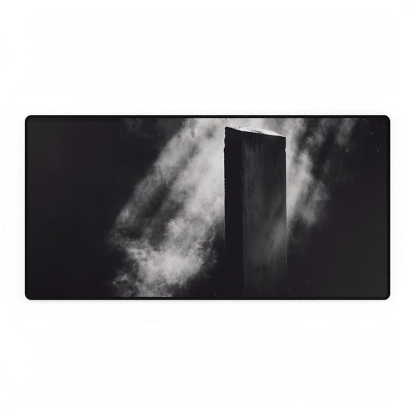 Echoes of Light Around Temple Monolith (Edition II) — XL & XXL Desk Mat — Full Top-Down Artwork View