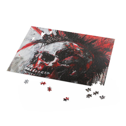 "Edgy punk rock skull puzzle with vibrant colors and intricate details for hours of entertainment"