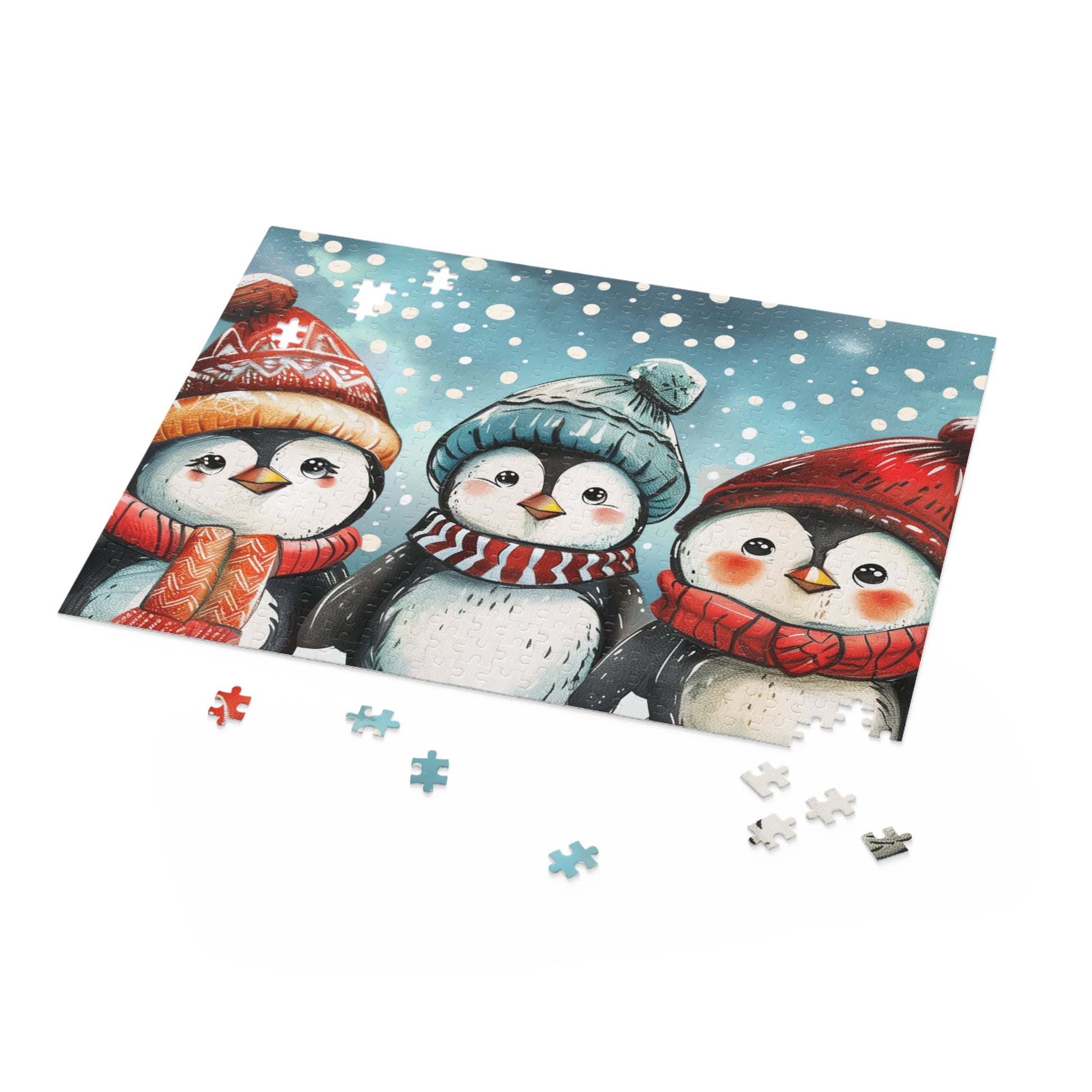 "Charming Winter Penguins Jigsaw Puzzle - Fun and Adorable Activity for Animal Lovers of All Ages"