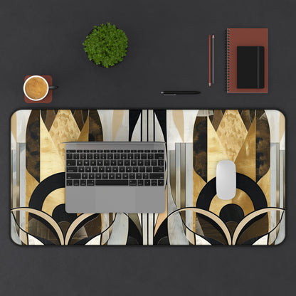 "Abstract art deco desk mat with stunning patterns and vibrant colors for stylish office decor"