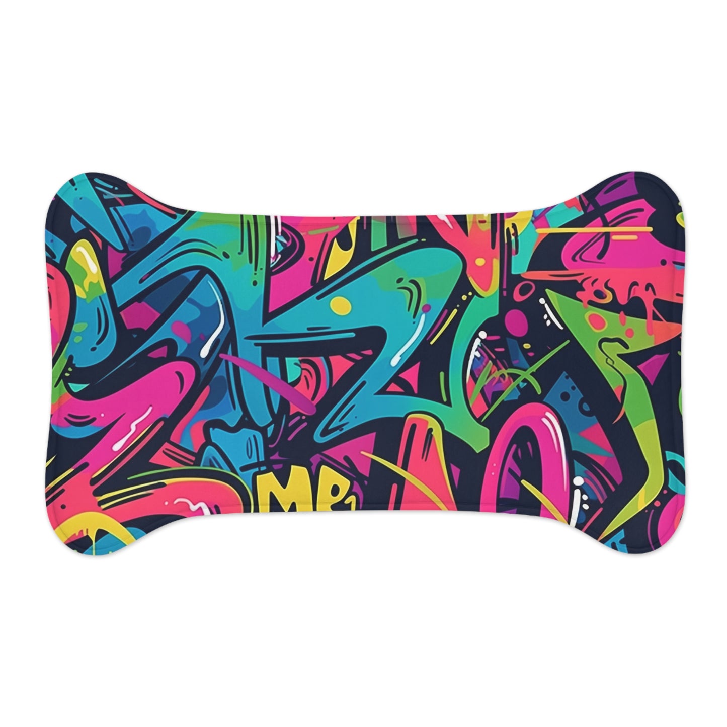 Neon Urban Graffiti Pet Mat