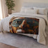 Ancient Mask Radiating Cosmic Energy Plush Fleece Throw Blanket