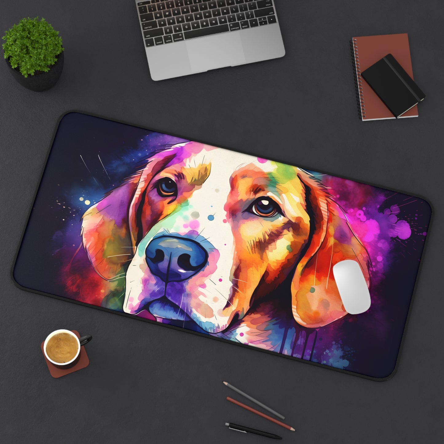 Beagle Pup Desk Protector | Desk Mat | Accessories, Back-to-School, Desk, Fall Bestsellers, Home & Living, Mouse pad, Mouse Pads, Mousepad, Seasonal Picks, Stationery, TikTok | Prints with Passion