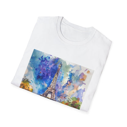 Parisian Skyline in Watercolor: The Eiffel Tower T-shirt