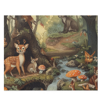 "Forest Friends jigsaw puzzle with woodland creatures in natural habitat, perfect for nature lovers"