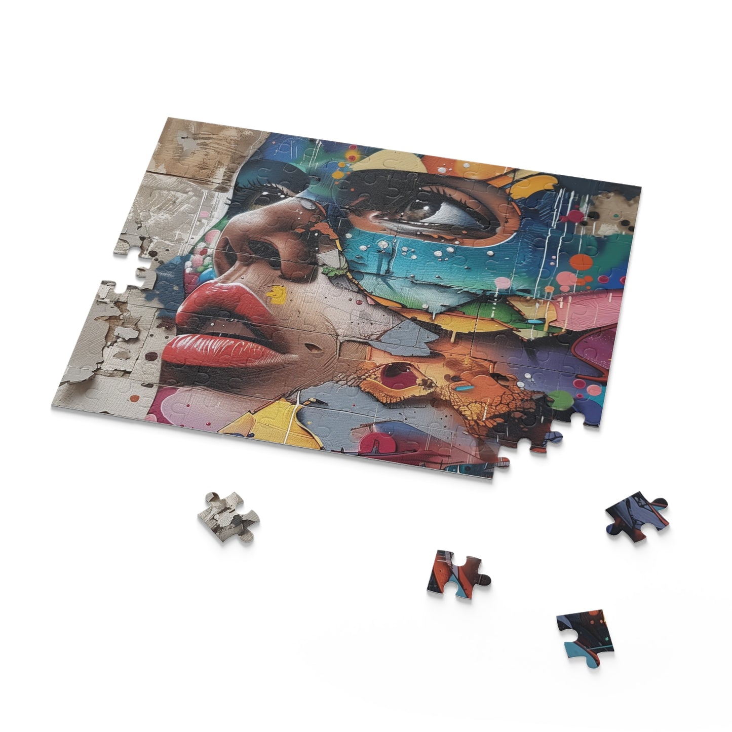 Vibrant Urban Art Graffiti Jigsaw Puzzle with Bold Colors and Designs