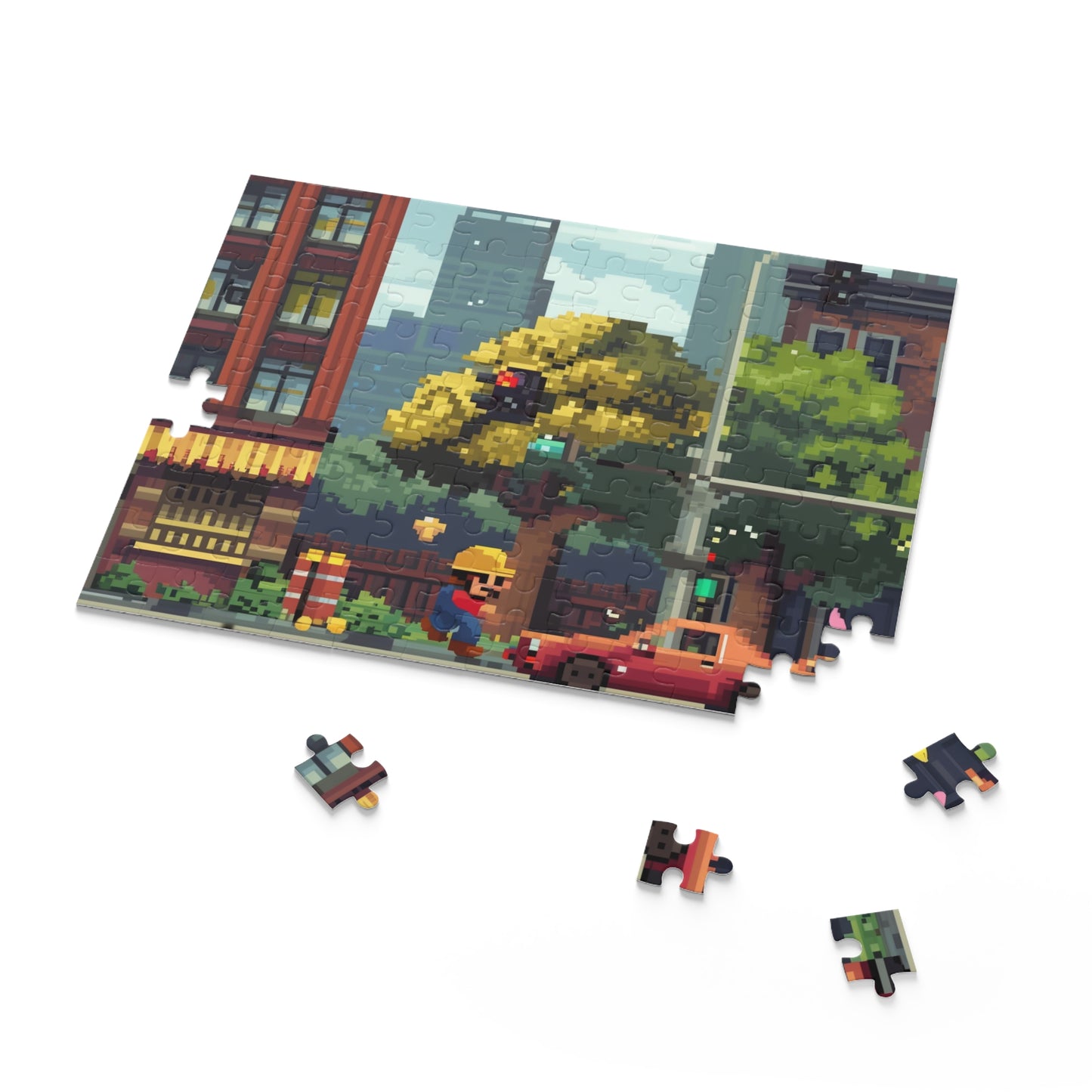 Retro 80s video game pixel jigsaw puzzle - perfect challenge for gamers and puzzle lovers.