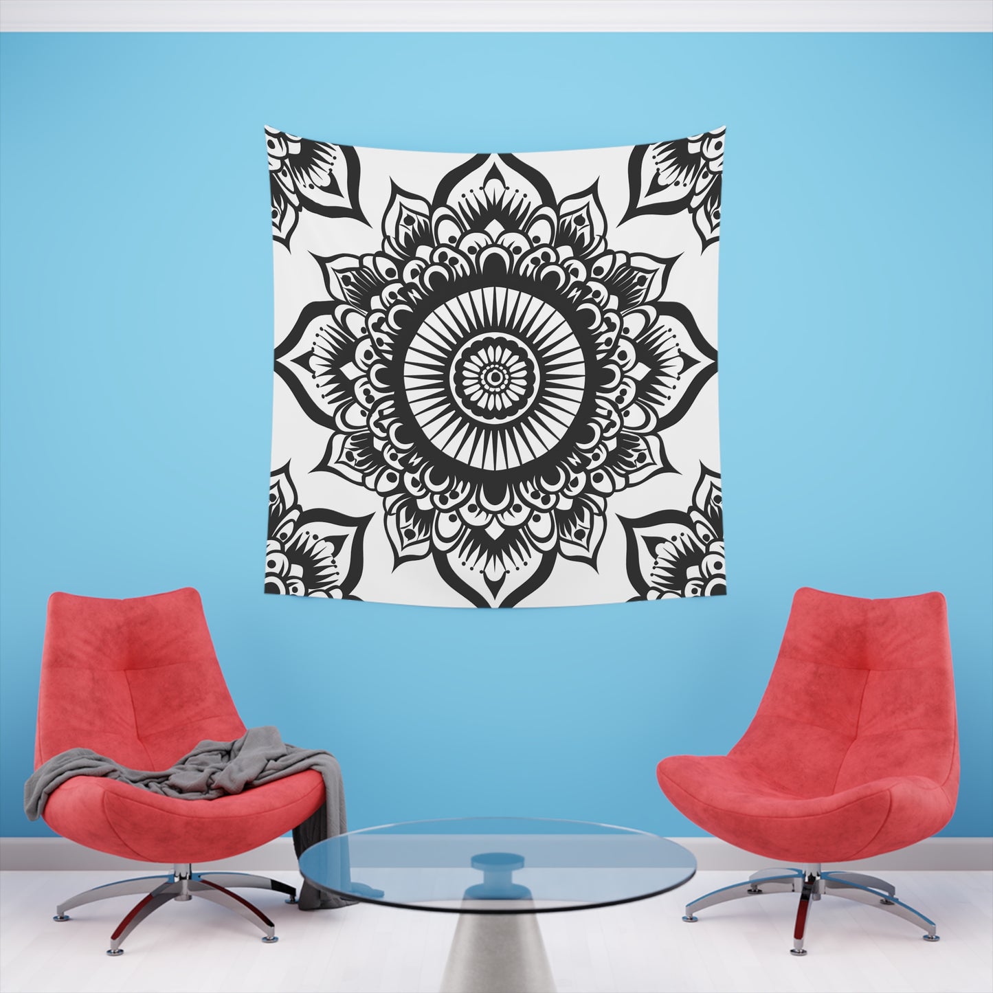 Mandala Serenity: A Tapestry of Peace | Wall Tapestry | All Over Print, AOP, Decor, Halloween, Home & Living, Home Decor, Indoor, Spring Essentials, Sublimation, Tapestry | Prints with Passion