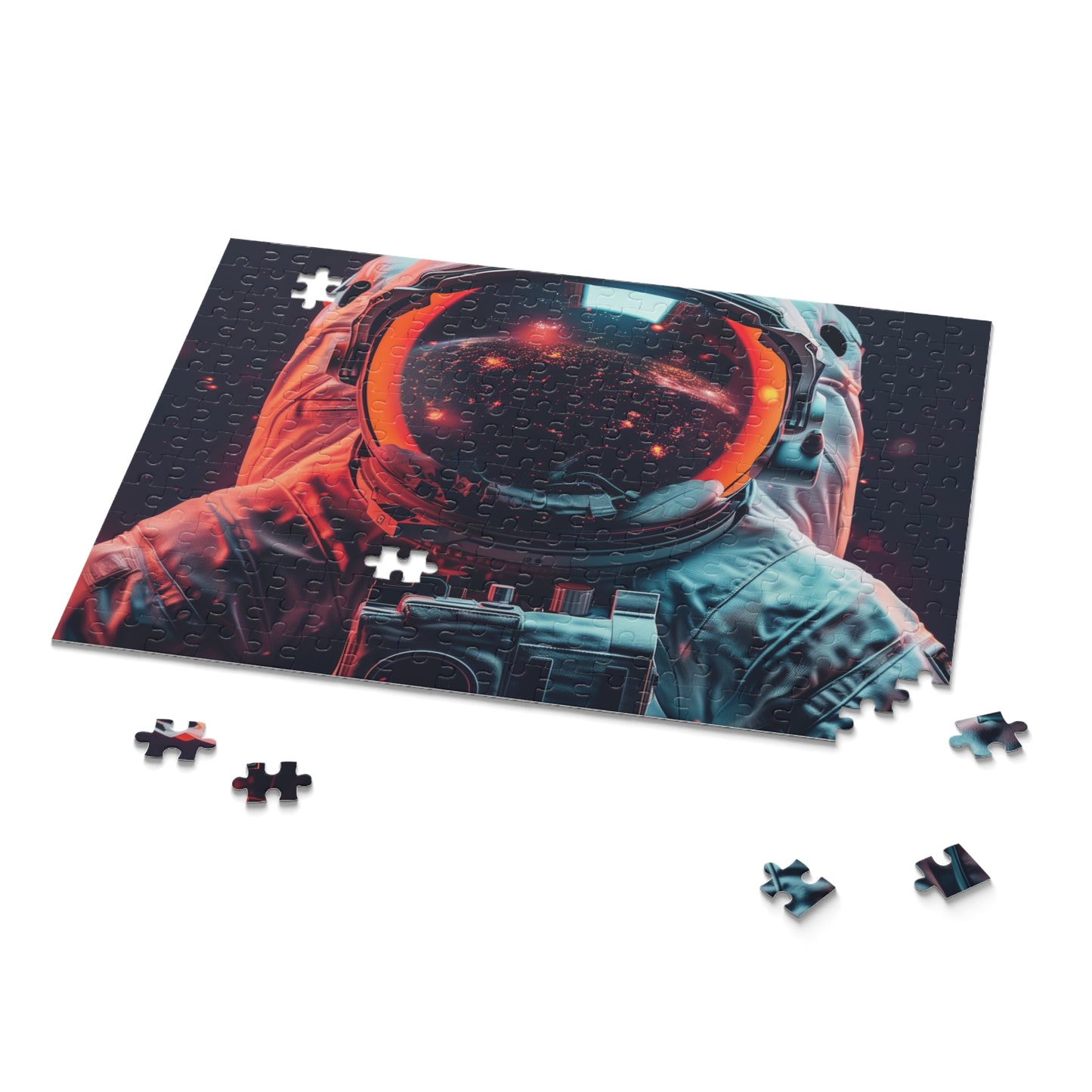 "Galactic Explorer Jigsaw Puzzle - Challenge yourself with a cosmic space astronaut image, perfect for space enthusiasts and puzzle lovers"