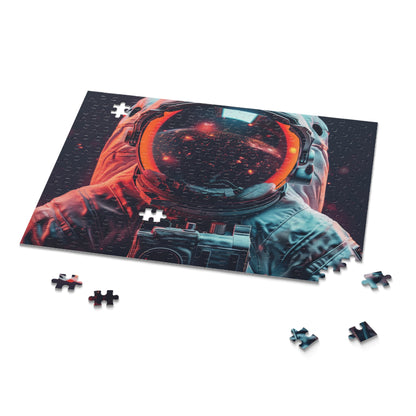 "Galactic Explorer Jigsaw Puzzle - Challenge yourself with a cosmic space astronaut image, perfect for space enthusiasts and puzzle lovers"