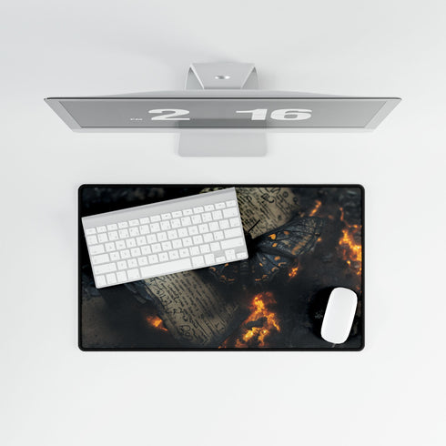 Lava Moth Resting on Burning Scroll (Edition II) — XL & XXL Desk Mat — Product Detail View 8