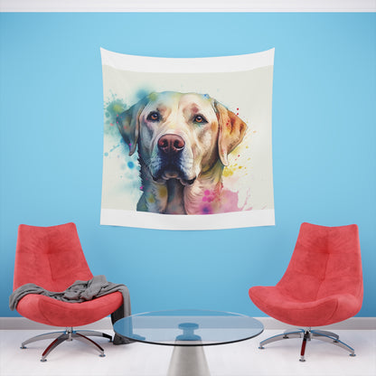 Labrador Charm: A Tapestry of Loyalty and Love | Wall Tapestry | All Over Print, AOP, Decor, Halloween, Home & Living, Home Decor, Indoor, Spring Essentials, Sublimation, Tapestry | Prints with Passion