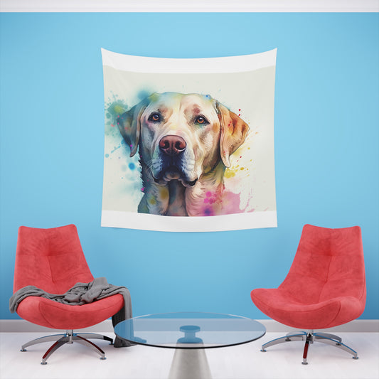 Labrador Charm: A Tapestry of Loyalty and Love | Wall Tapestry | All Over Print, AOP, Decor, Halloween, Home & Living, Home Decor, Indoor, Spring Essentials, Sublimation, Tapestry | Prints with Passion