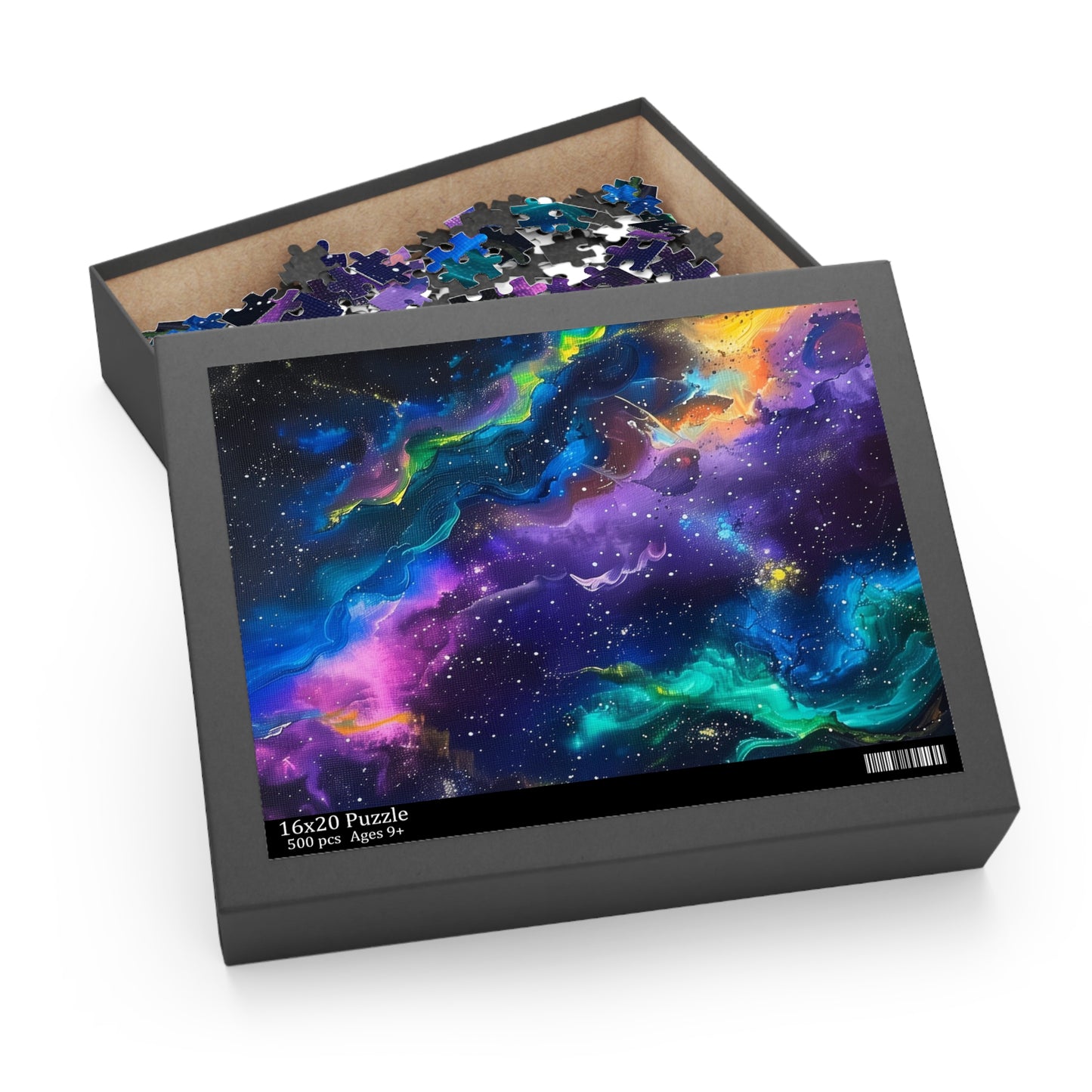 "Neon Galaxy Jigsaw Puzzle - Captivating cosmic adventure with vibrant colors and intricate details"