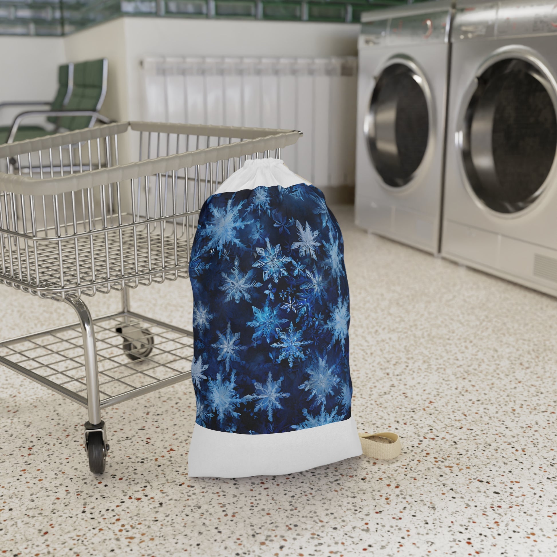 Symmetrical Illu Laundry Bag - Stylish laundry bag with captivating repeating illustrations for organized space.