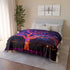 Electric Tree Rooted in the Sky — Plush Fleece Throw Blanket — Product Detail View 12