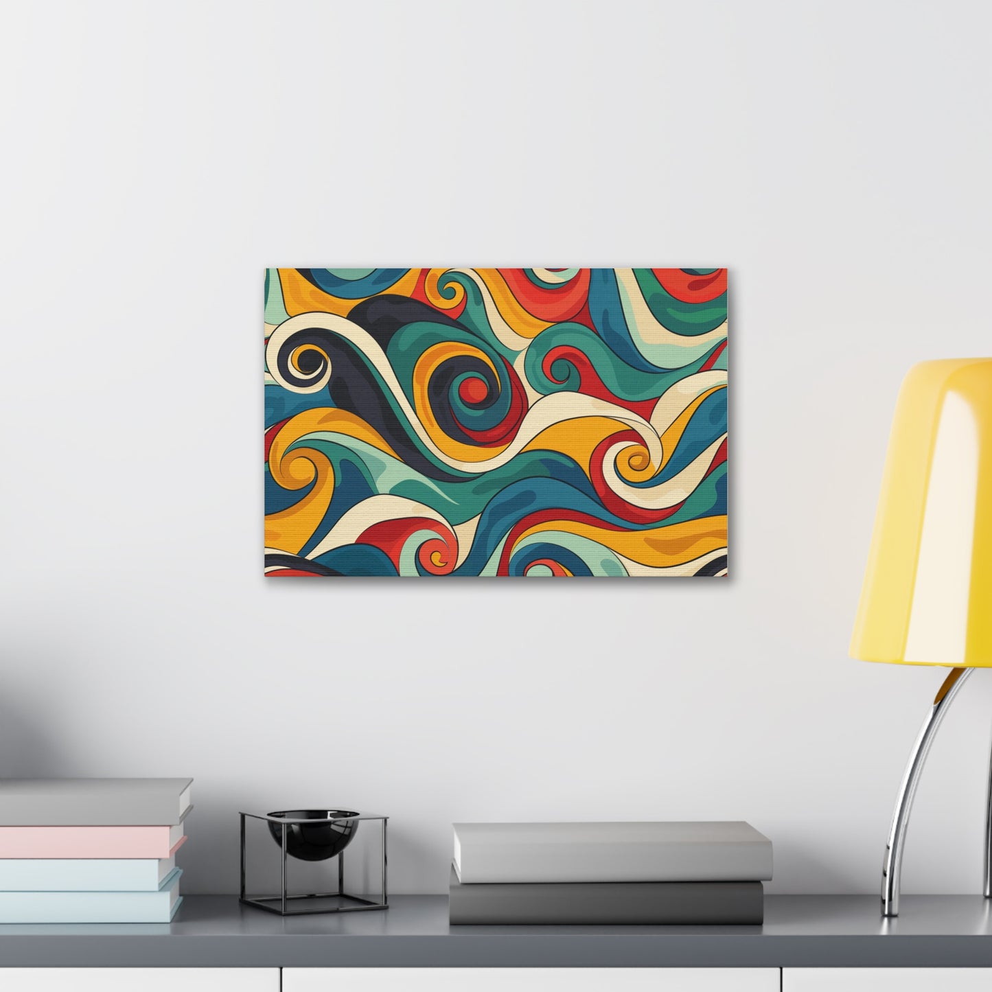 Vibrant Retro Waves Canvas Print