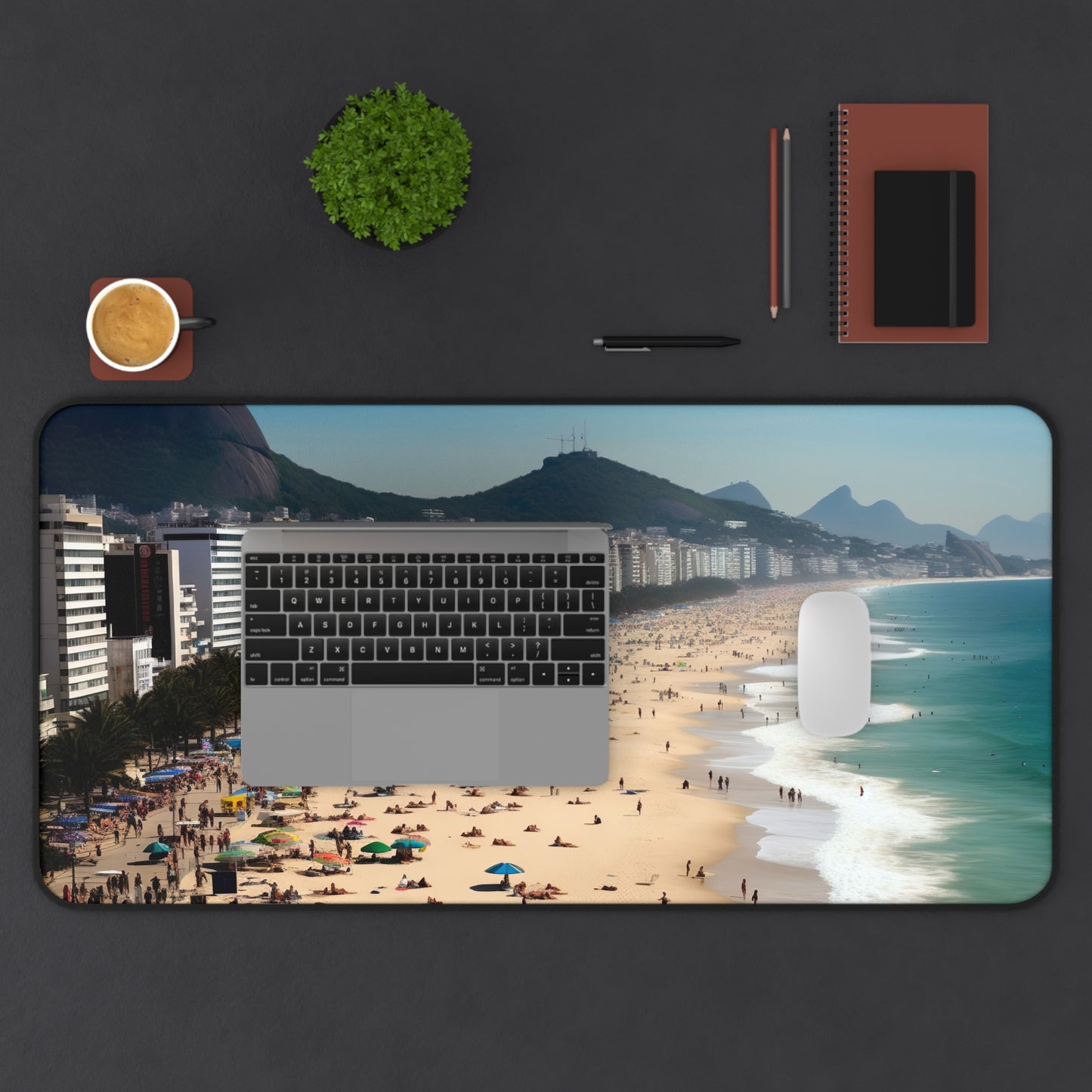 Rio Beach Desk Mat - Add a touch of vibrancy & style to your workspace with this inspiring desk mat. Perfect for sparking creativity. Brighten up your desktop now!