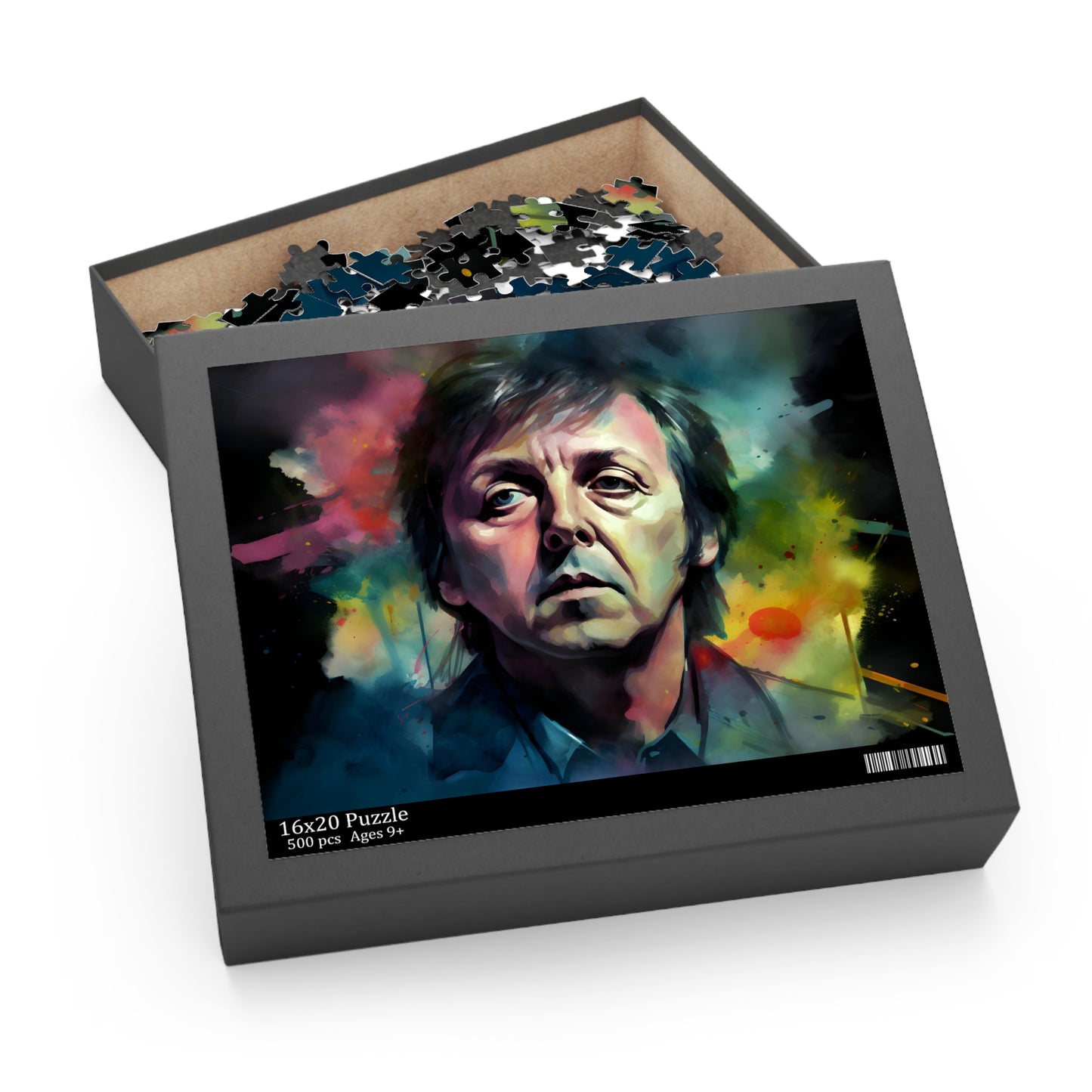 Paul McCartney Neon Watercolor Puzzle