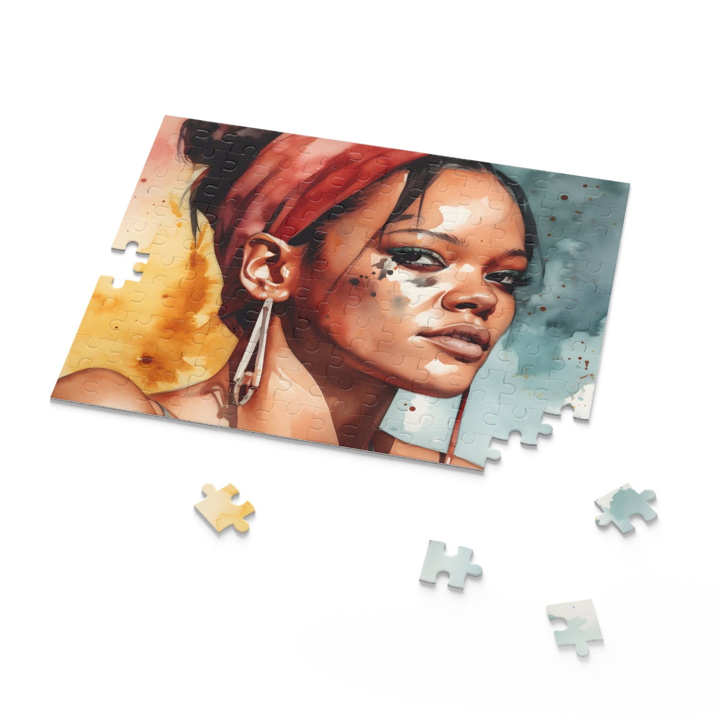 Rihanna Watercolor Upscaled Jigsaw Puzzle