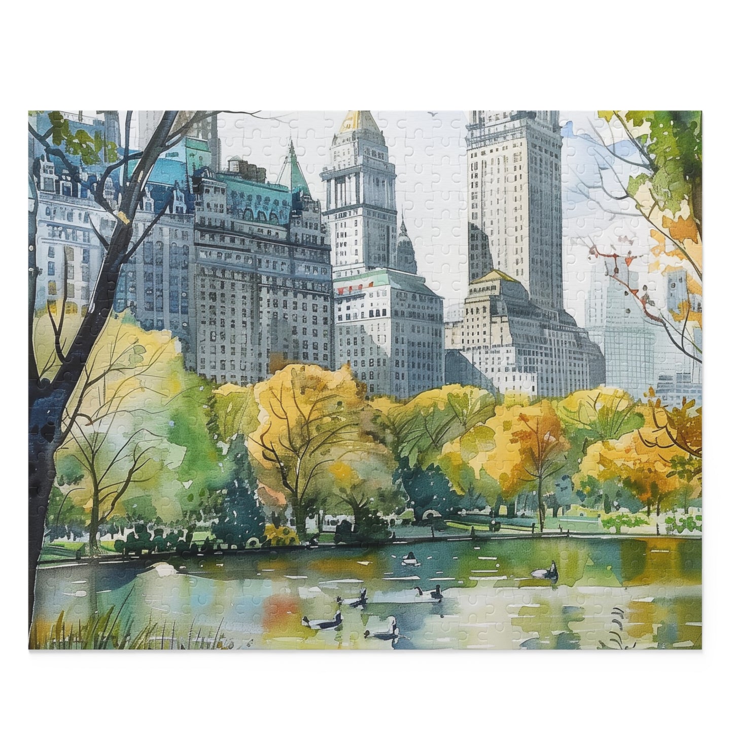 Central Park Watercolor Jigsaw Puzzle