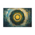 Spiral Planet Orbiting Fractal Sun — Canvas Wall Art — Living Room Wall Lifestyle View