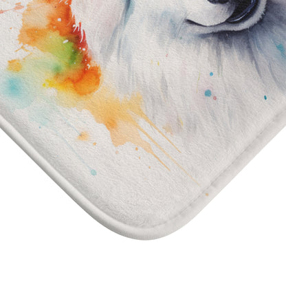 Snowy Samoyed Bath Mat