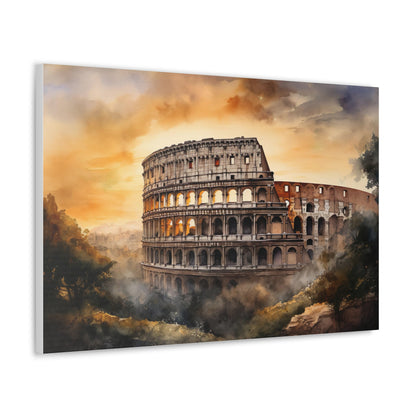 Sunset Colosseum Canvas Print