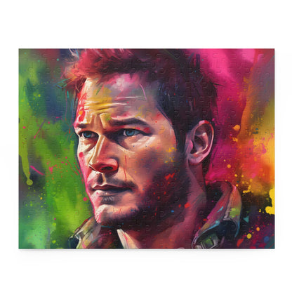 Chris Pratt Neon Watercolor Puzzle