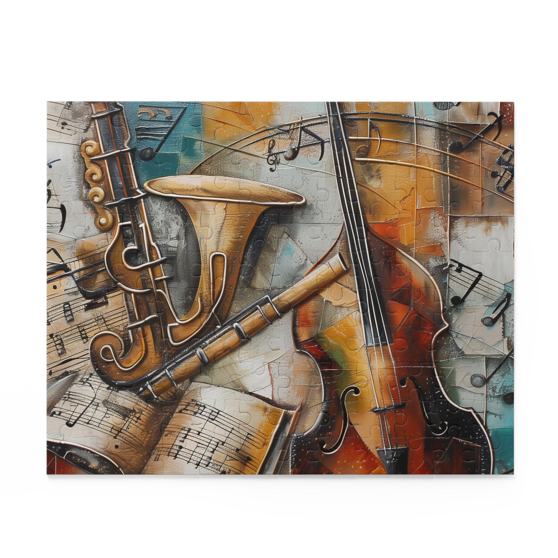 "Musical Harmony Jigsaw Puzzle delightful music notes instruments"